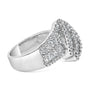 1 1/2 Ct. T.W. Round and Baguette Diamond Bypass Cocktail Ring Band in 14K White Gold, photo 2