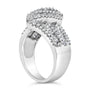 1 1/2 Ct. T.W. Round and Baguette Diamond Bypass Cocktail Ring Band in 14K White Gold, photo 5