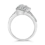 1 1/2 Ct. T.W. Round and Baguette Diamond Bypass Cocktail Ring Band in 14K White Gold, photo 6