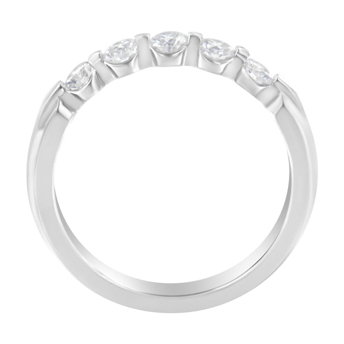 1/2 Ct. T.W. Diamond 5-Stone Band Ring in 14K White Gold, photo 4