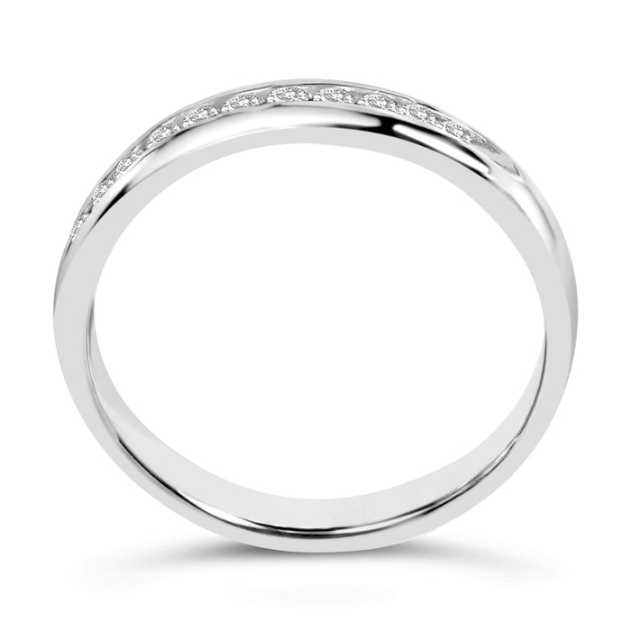 Anillo de boda clásico de 11 piedras con engaste de canal y diamantes redondos de 1/4 ct. p.t. en oro blanco de 18K, foto 6