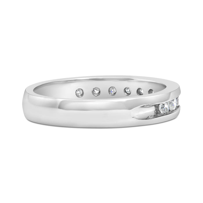 Anillo de boda estilo eternidad de canal con diamantes de 1/2 ct. p.t. certificados IGI en oro blanco de 18K, color H-I, claridad I1-I2, foto 2