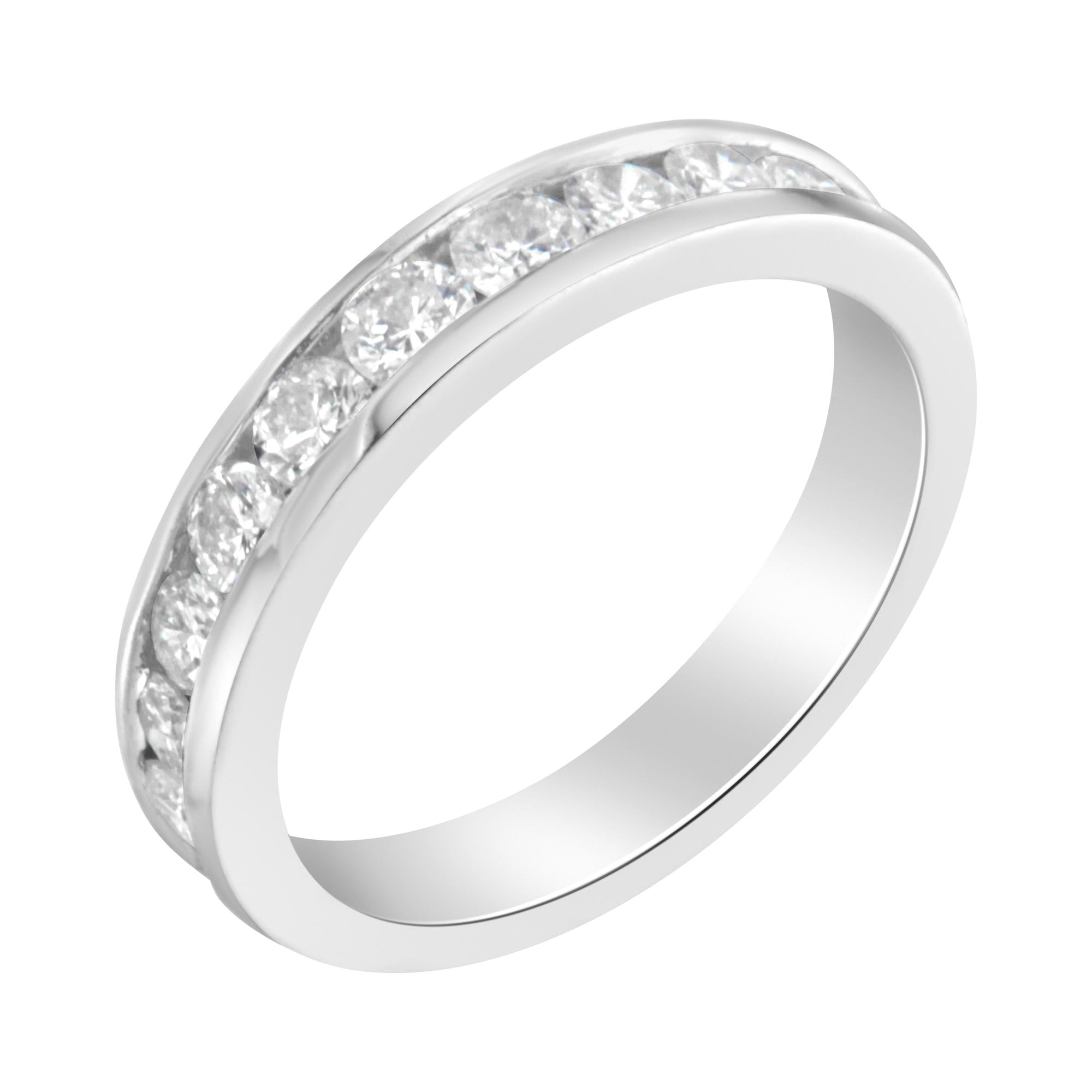 1 Ct. T.W. IGI Certified Diamond Channel-Set Half-Eternity Band Wedding Ring in 18K White Gold, photo 1