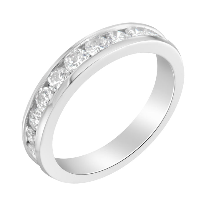 1 Ct. T.W. IGI Certified Diamond Channel-Set Half-Eternity Band Wedding Ring in 18K White Gold, photo 1