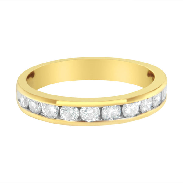 1 Ct. T.W. IGI Certified Channel-Set Round-Cut Diamond 11 Stone Anniversary/Wedding Band Ring in 18K Yellow Gold, photo 1