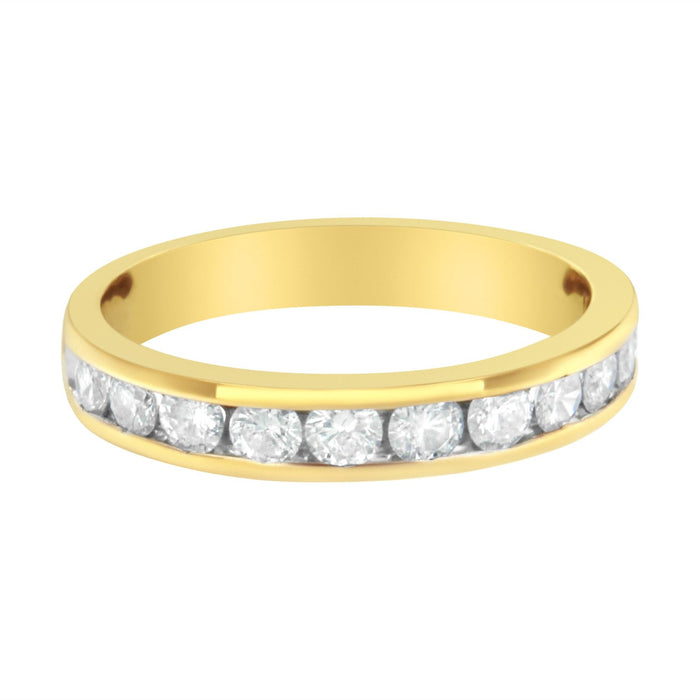 Anillo de banda de aniversario/boda de 11 piedras con diamantes de 1 ct. p.t. certificados IGI en oro amarillo de 18K, foto 1