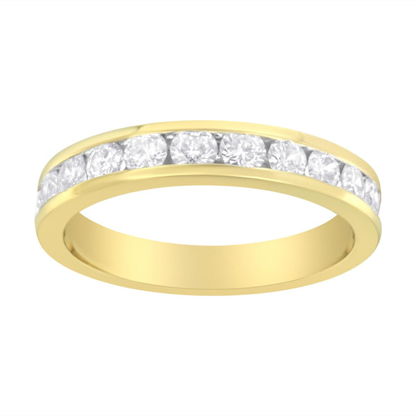 1 Ct. T.W. IGI Certified Channel-Set Round-Cut Diamond 11 Stone Anniversary/Wedding Band Ring in 18K Yellow Gold, photo 2