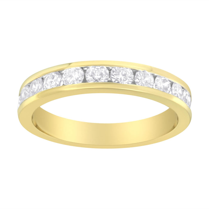 Anillo de banda de aniversario/boda de 11 piedras con diamantes de 1 ct. p.t. certificados IGI en oro amarillo de 18K, foto 2