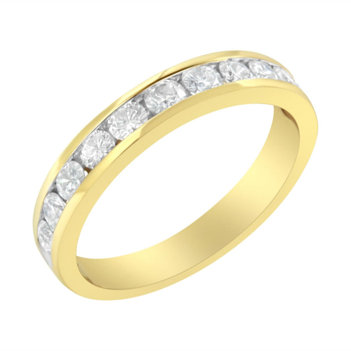 Anillo de banda de aniversario/boda de 11 piedras con diamantes de 1 ct. p.t. certificados IGI en oro amarillo de 18K, foto 4