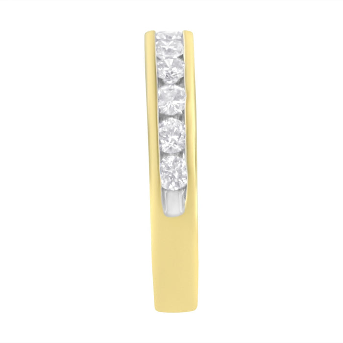 Anillo de banda de aniversario/boda de 11 piedras con diamantes de 1 ct. p.t. certificados IGI en oro amarillo de 18K, foto 6