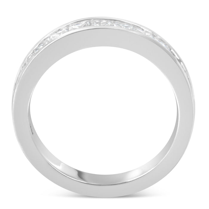 Anillo de banda con diamantes talla princesa de 1 ct. p.t. en oro blanco de 18K, color G-H, claridad SI1-SI2, foto 2