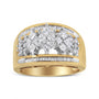 Anillo de banda estilo 3 piedras en forma de pera con diamantes de 1 1/2 ct. p.t. en oro amarillo y blanco de 10K, foto 1