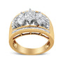 Anillo de banda estilo 3 piedras en forma de pera con diamantes de 1 1/2 ct. p.t. en oro amarillo y blanco de 10K, foto 2