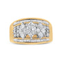 Anillo de banda estilo 3 piedras en forma de pera con diamantes de 1 1/2 ct. p.t. en oro amarillo y blanco de 10K, foto 5