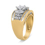 Anillo de banda estilo 3 piedras en forma de pera con diamantes de 1 1/2 ct. p.t. en oro amarillo y blanco de 10K, foto 4