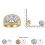 Anillo de banda estilo 3 piedras en forma de pera con diamantes de 1 1/2 ct. p.t. en oro amarillo y blanco de 10K, foto 6