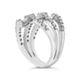 1 3/4 Ct. T.W. Diamond Multi Crossover and Split Shank Cocktail Ring in 18K White Gold, photo 5