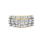 1 Ct. T.W. Round and Baguette Diamond Multi-Row Band Ring in 14K Yellow Gold, photo 1