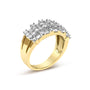 1 Ct. T.W. Round and Baguette Diamond Multi-Row Band Ring in 14K Yellow Gold, photo 4