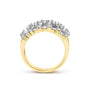 1 Ct. T.W. Round and Baguette Diamond Multi-Row Band Ring in 14K Yellow Gold, photo 6