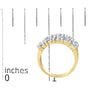 1 Ct. T.W. Round and Baguette Diamond Multi-Row Band Ring in 14K Yellow Gold, photo 7