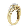 Anillo de racimo y remolino con diamantes de 3/4 ct. p.t. en oro amarillo y blanco de 10K, foto 4