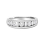 1 Ct. T.W. Alternating Round and Baguette Diamond Channel Band Ring in 14K White Gold, photo 1