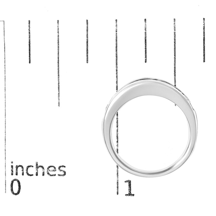1 Ct. T.W. Alternating Round and Baguette Diamond Channel Band Ring in 14K White Gold, photo 7