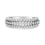 1 Ct. T.W. Prong-Set Round Diamond Split Shank Three Row Band Ring in 14K White Gold, photo 2