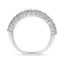 1 Ct. T.W. Prong-Set Round Diamond Split Shank Three Row Band Ring in 14K White Gold, photo 5