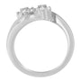 Anillo bypass con diamantes redondos y baguette de 1/2 ct. p.t. en oro blanco de 14K, color H-I, claridad I1-I2, foto 5