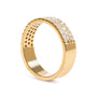 Anillo de banda pavé de varias hileras con diamantes de 3/4 ct. p.t. en oro amarillo de 14K, foto 2
