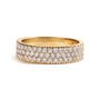 Anillo de banda pavé de varias hileras con diamantes de 3/4 ct. p.t. en oro amarillo de 14K, foto 4