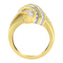 Anillo cruzado con diamantes de 1 ct. p.t. en oro amarillo de 10K, color H-I, claridad I2-I3, foto 2