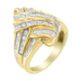 Anillo cruzado con diamantes de 1 ct. p.t. en oro amarillo de 10K, color H-I, claridad I2-I3, foto 4