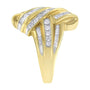 Anillo cruzado con diamantes de 1 ct. p.t. en oro amarillo de 10K, color H-I, claridad I2-I3, foto 5