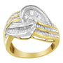 1 Ct. T.W. Channel-Set Round and Baguette-Cut Diamond Bypass Ring in 10K Two-Tone Gold, photo 4