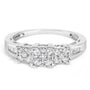 Anillo de compromiso con diamantes de 1/2 ct. p.t., diseño de 3 piedras con 3 racimos cuadrados en oro blanco de 10K, foto 4