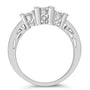 Anillo de compromiso con diamantes de 1/2 ct. p.t., diseño de 3 piedras con 3 racimos cuadrados en oro blanco de 10K, foto 6