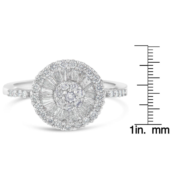 Anillo de cóctel con diamantes de 1 ct. p.t. en oro blanco de 10K, color H-I, claridad SI2-I1, foto 6