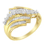 Anillo con diamantes redondos y baguette de 1/2 ct. p.t. en oro amarillo de 10K, foto 4