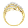 Anillo con diamantes redondos y baguette de 1/2 ct. p.t. en oro amarillo de 10K, foto 5