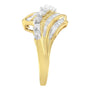 Anillo con diamantes redondos y baguette de 1/2 ct. p.t. en oro amarillo de 10K, foto 6