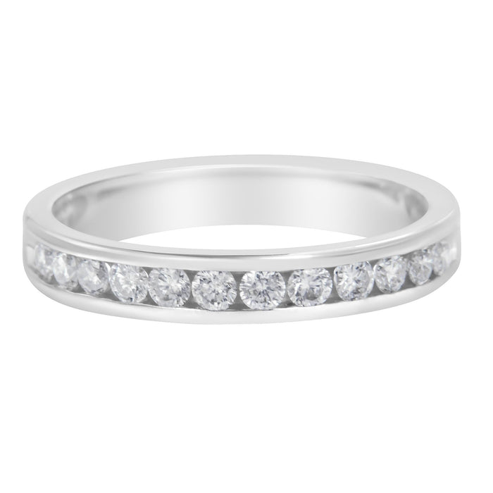 Anillo de banda con diamantes de 1/2 ct. p.t. en oro blanco de 14K, foto 4