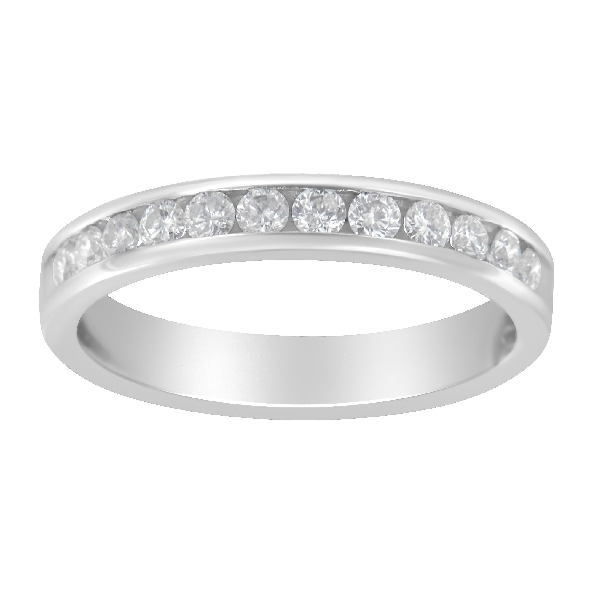 Anillo de banda con diamantes de 1/2 ct. p.t. en oro blanco de 14K, foto 1