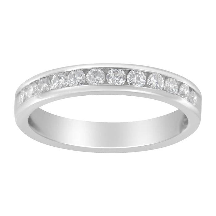 Anillo de banda con diamantes de 1/2 ct. p.t. en oro blanco de 14K, foto 1
