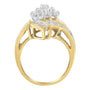 Anillo bypass de racimo con diamantes redondos y baguette de 1 ct. p.t. en oro amarillo de 10K, color I-J, claridad I1-I2, foto 2