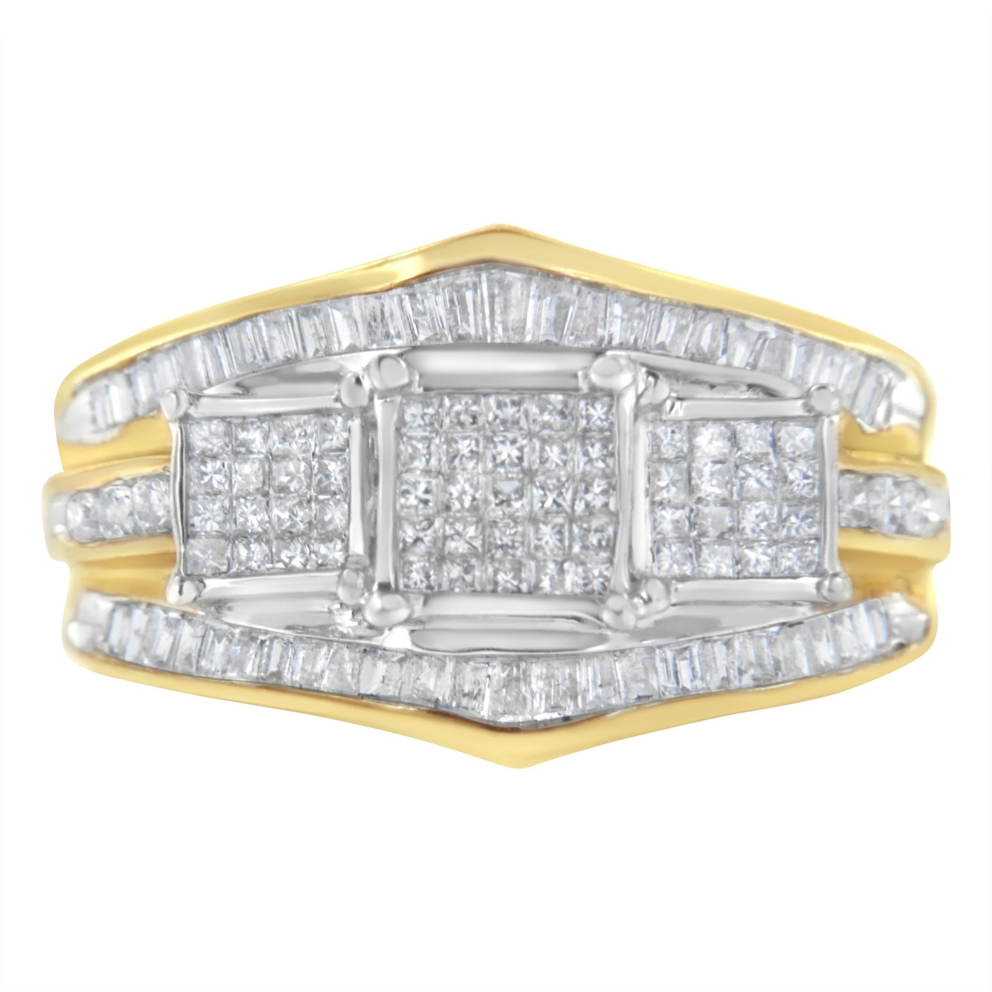 Anillo con diamantes de 1 ct. p.t. en oro de dos tonos de 10K, foto 1