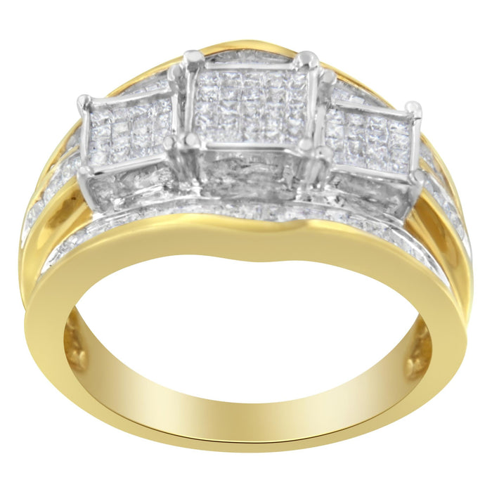 Anillo con diamantes de 1 ct. p.t. en oro de dos tonos de 10K, foto 2