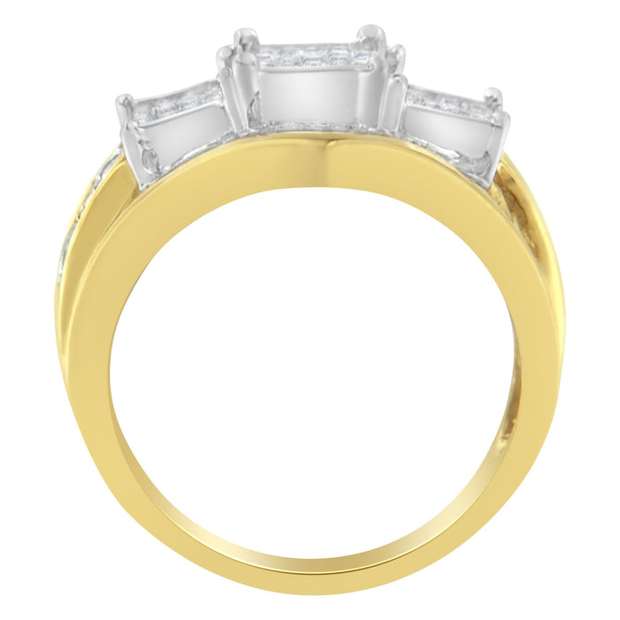 Anillo con diamantes de 1 ct. p.t. en oro de dos tonos de 10K, foto 4